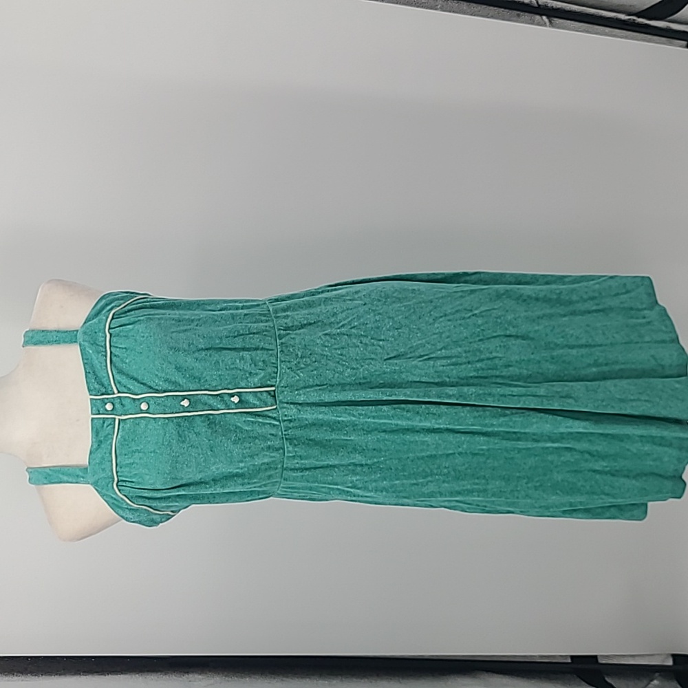 Vintage 1970s towel summer dress teal